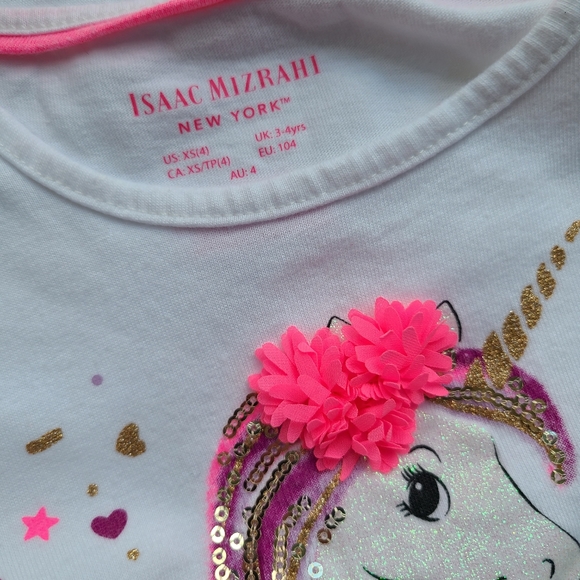 Unicorn tee with ruffled sleeves for little girl, size XS (4) - Picture 5 of 5